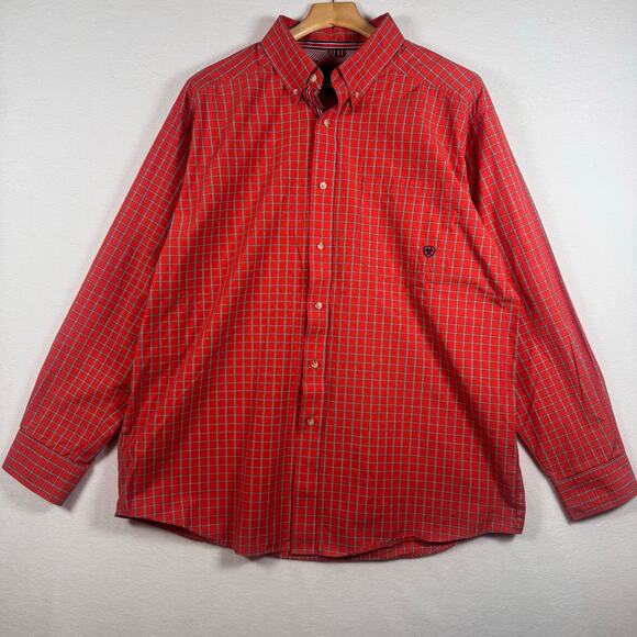 ARIAT'S Pro Series Men's Classic Plaid Print Button-Down Western Shirt XL Cowboy - Picture 2 of 13
